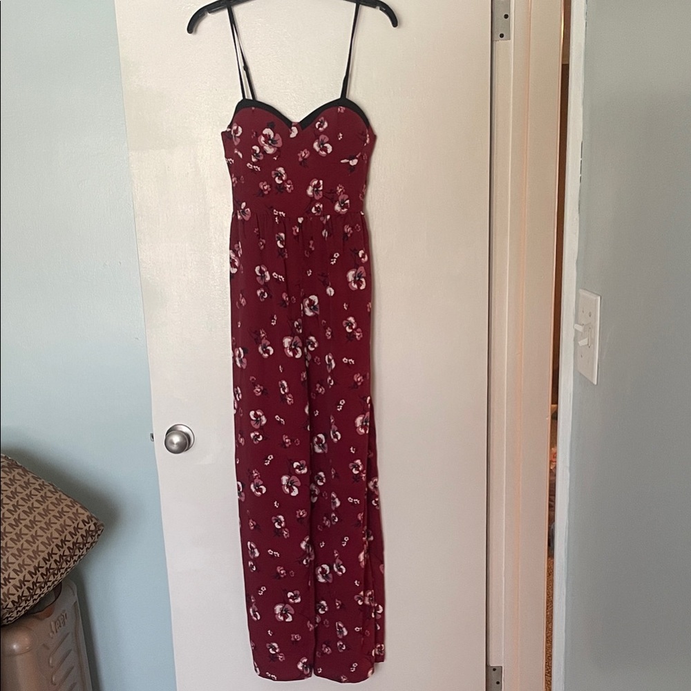 Red Floral Jumpsuit